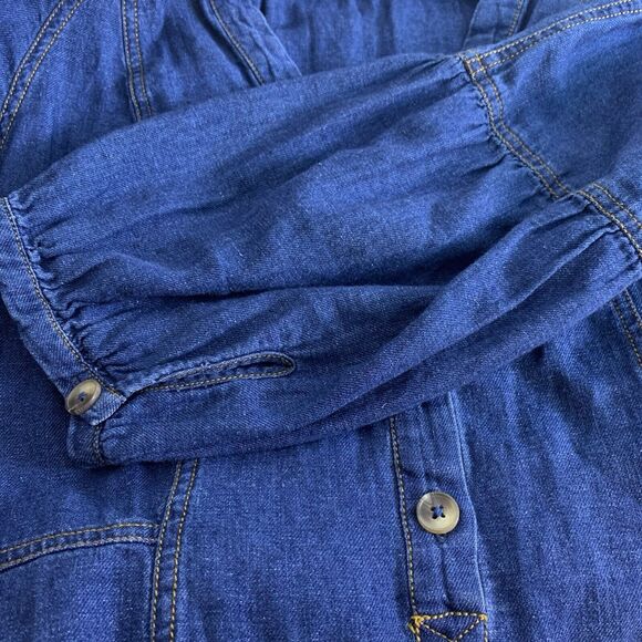 Soft Surroundings Women's Medium Julietta Chambray Linen Blend Cottage Prairie - Picture 5 of 8